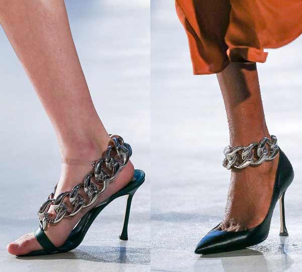 Fashion shoes with chains - sandals and shoes