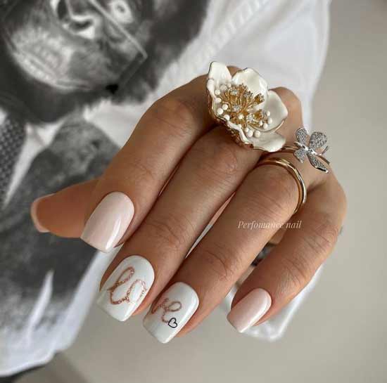 White bride manicure