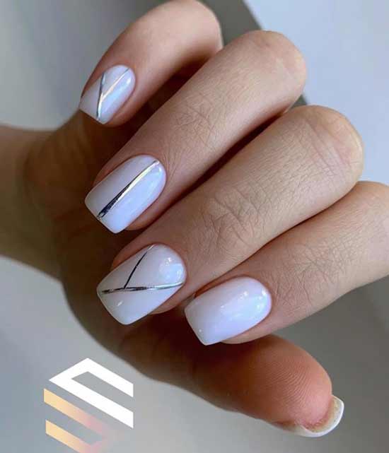 White manicure with rub