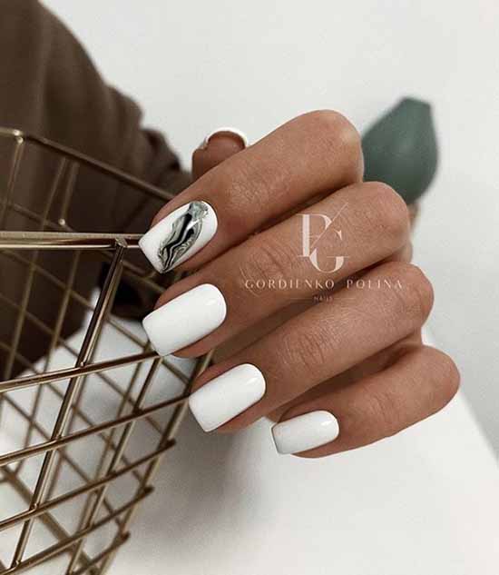 Manucure blanche 2021 : photo-design d'ongles, 100 belles nouveautés