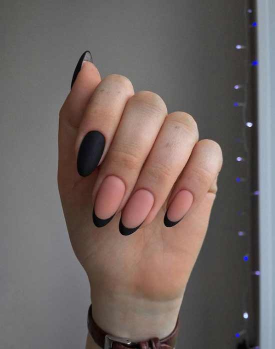 Black French manicure