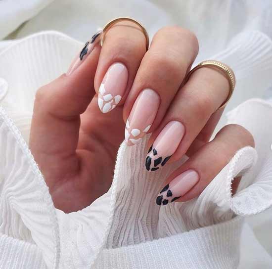 Black and white manicure