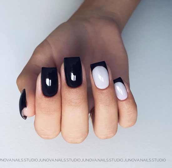 Black and white manicure french