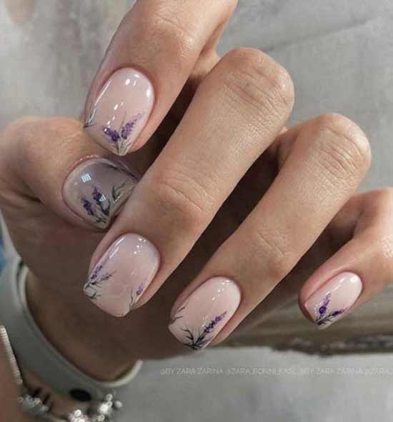 Provence style nude nail design