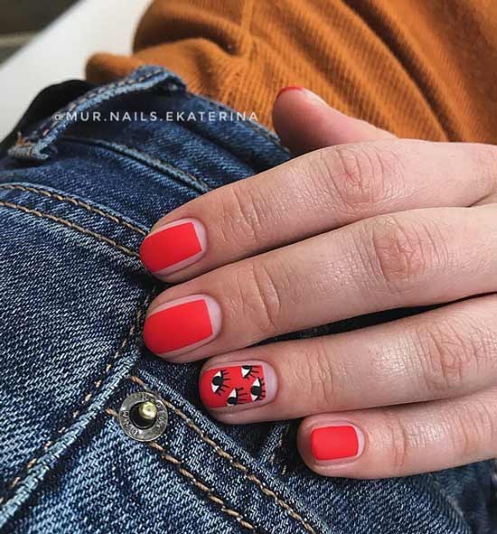 Patterned matte nails