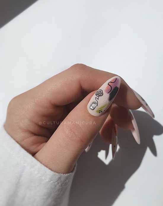 Nail design with a pattern: 101 photos, ideas, new manicure