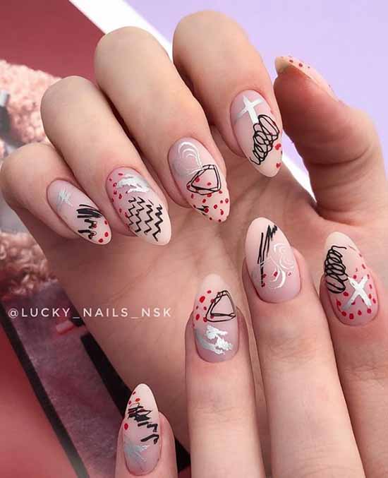 Nail design with a pattern: 101 photos, ideas, new manicure