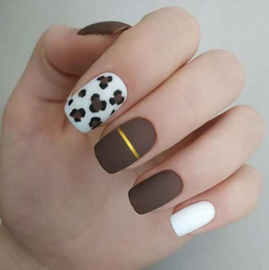 Dark brown manicure