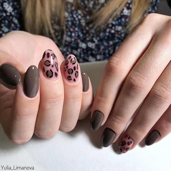 Medium brown manicure