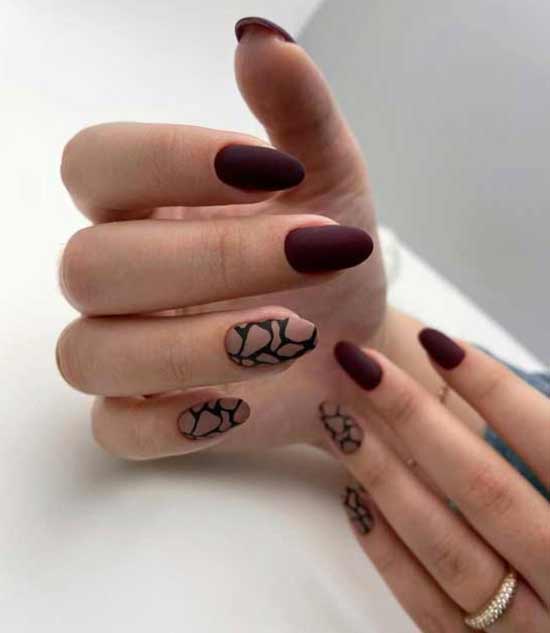 Burgundy and brown nails