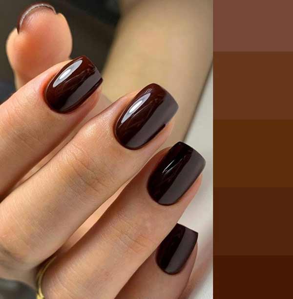 Shades of brown in manicure