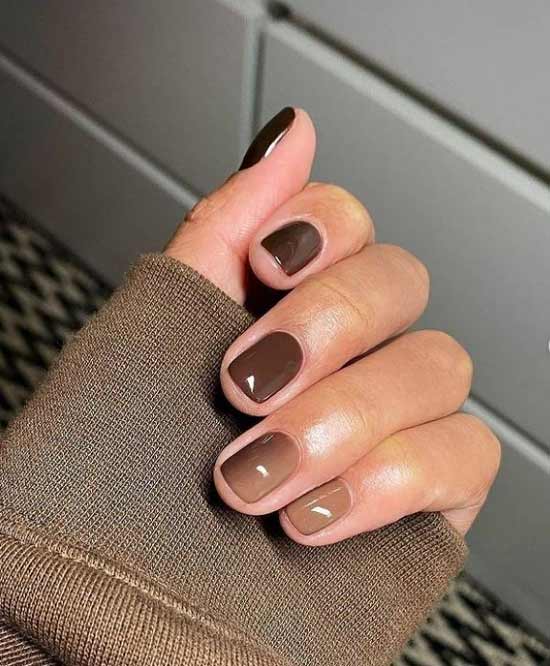 Brown ombre manicure