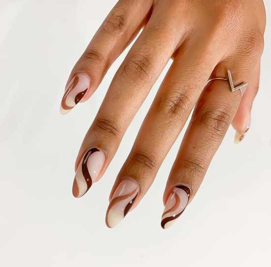 Brown nail art