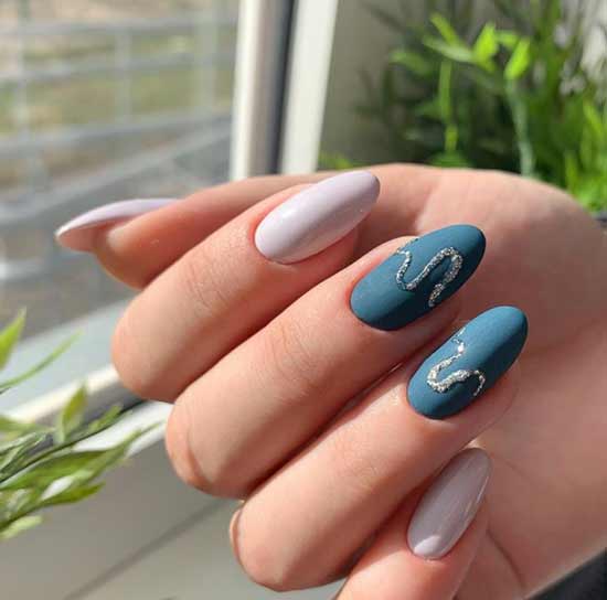 Matte manicure long nails