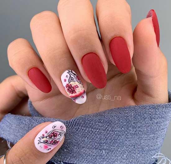 Manicure with a beautiful pattern