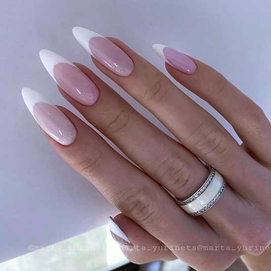 White french long nails