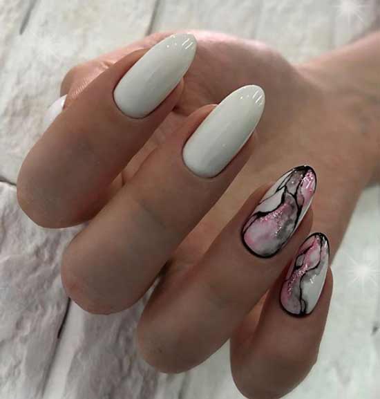 Marble texture beautiful manicure