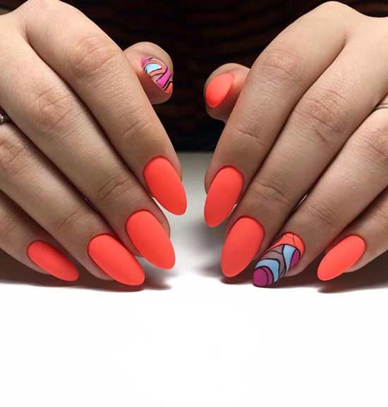 Red-orange manicure photo