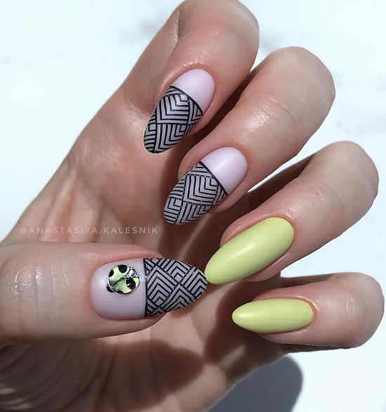 Beautiful manicure with stickers