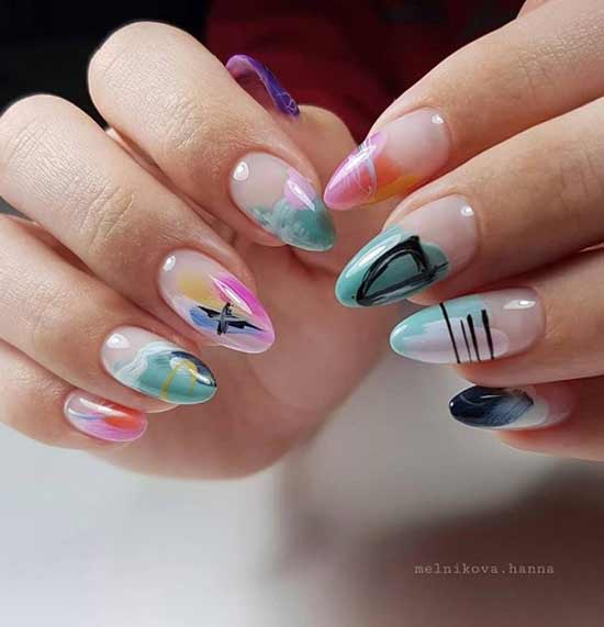 beautiful abstraction manicure photo