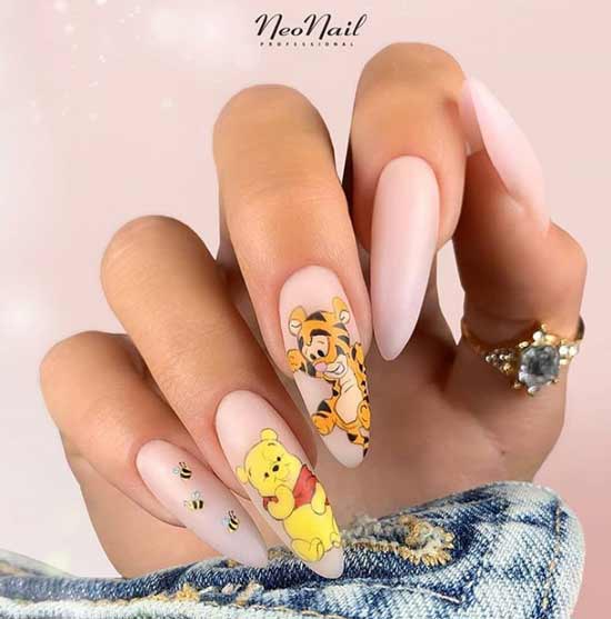 Manicure with funny drawings