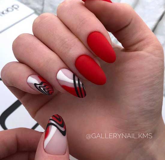 Black stripes on three nails