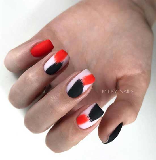 Nail design with spots