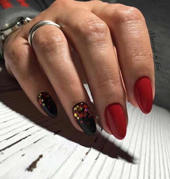 Red and black manicure photo design