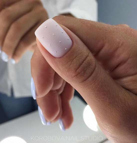 Matte two-tone bride manicure