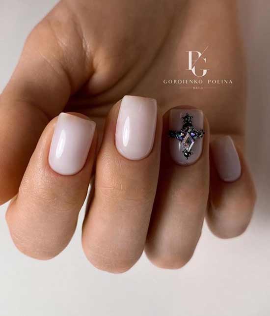 Nude with rhinestones