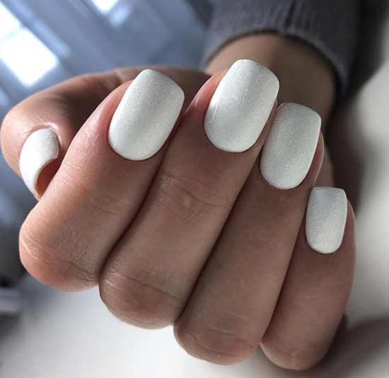 Wedding white manicure