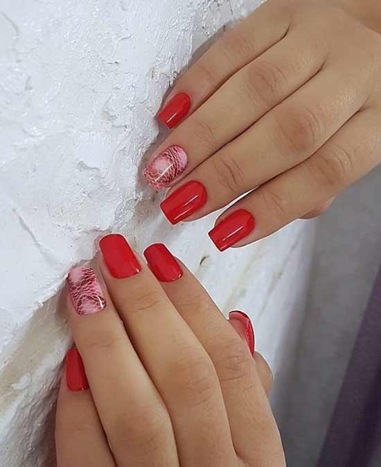 Pink snake print on nails