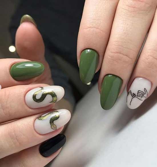 Green snake nails