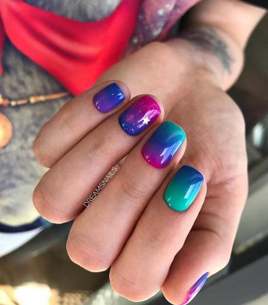 Horizontal gradient on nails