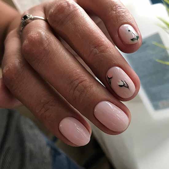 Nude nail design: 100 beautiful photo-novelties of manicure