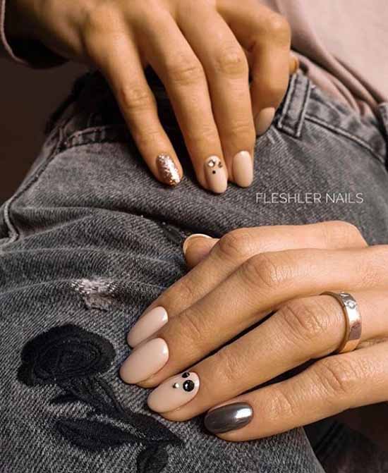 Nude nail design: 100 beautiful photo-novelties of manicure