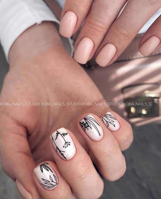 Nude nail design: 100 beautiful photo-novelties of manicure