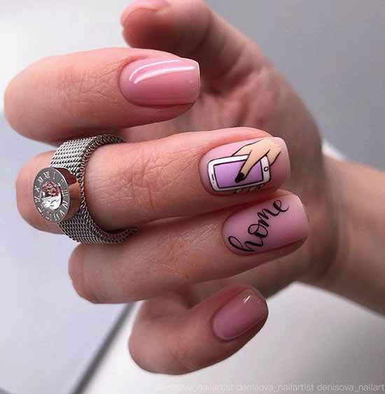 Nude nail design: 100 beautiful photo-novelties of manicure