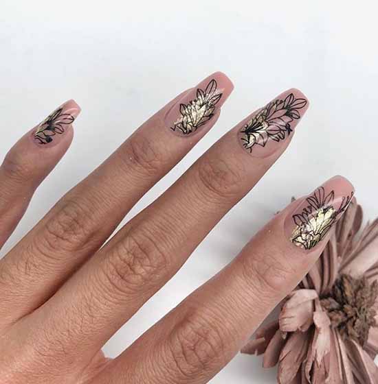 Nude nail design: 100 beautiful photo-novelties of manicure