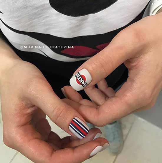 Nail design with stripes: 100 photos, new manicure ideas