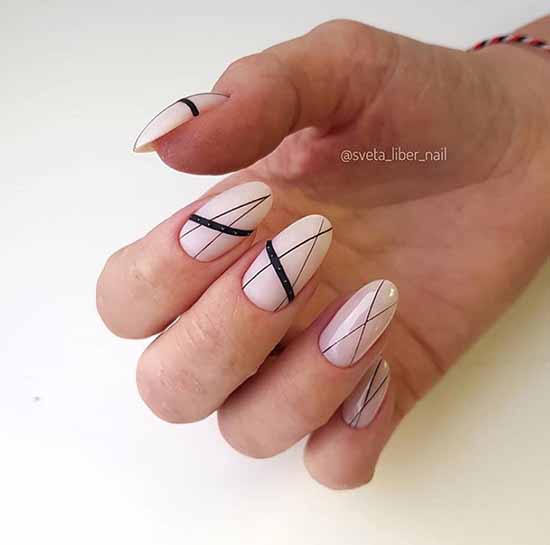 Nail design with stripes: 100 photos, new manicure ideas