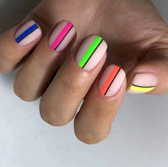 Nail design with stripes: 100 photos, new manicure ideas