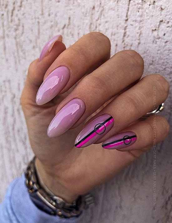 Nail design with stripes: 100 photos, new manicure ideas