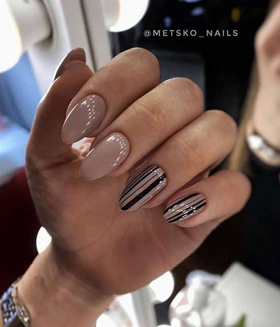 Nail design with stripes: 100 photos, new manicure ideas