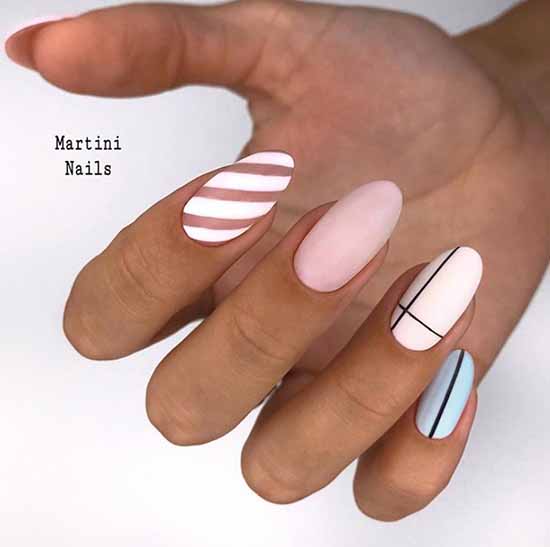 Nail design with stripes: 100 photos, new manicure ideas