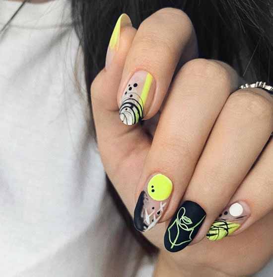 Nail design with stripes: 100 photos, new manicure ideas