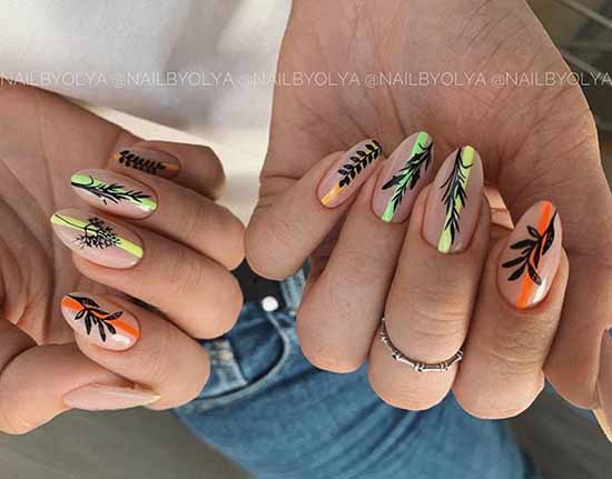 Nail design with stripes: 100 photos, new manicure ideas