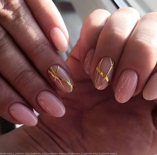 Nail design with stripes: 100 photos, new manicure ideas