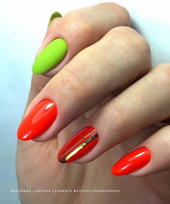 Nail design with stripes: 100 photos, new manicure ideas