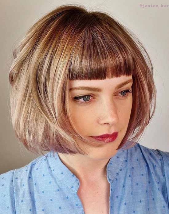 Short haircuts with bangs: photos, top types and shapes